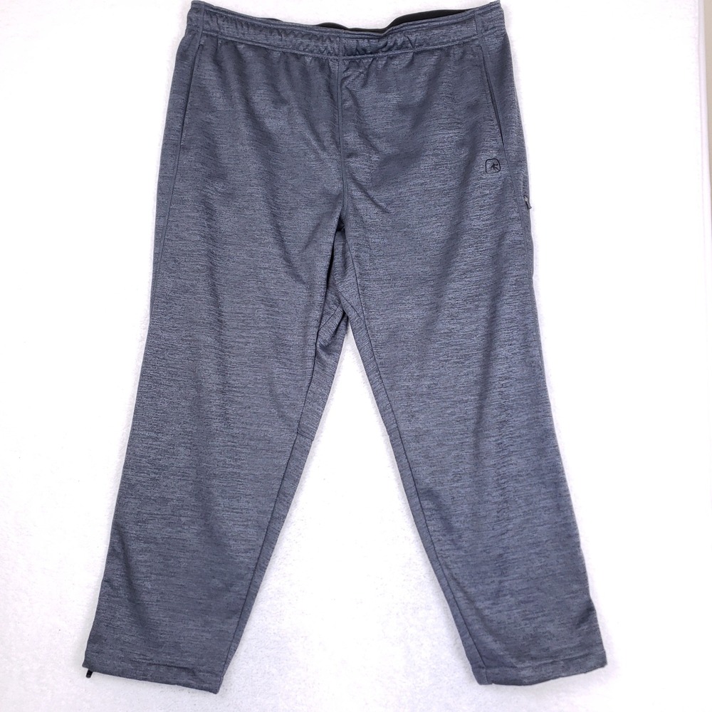 AND1 Track Pants Mens 3XL Heather Gray Fleece Lined Basketball Bungee Cinch